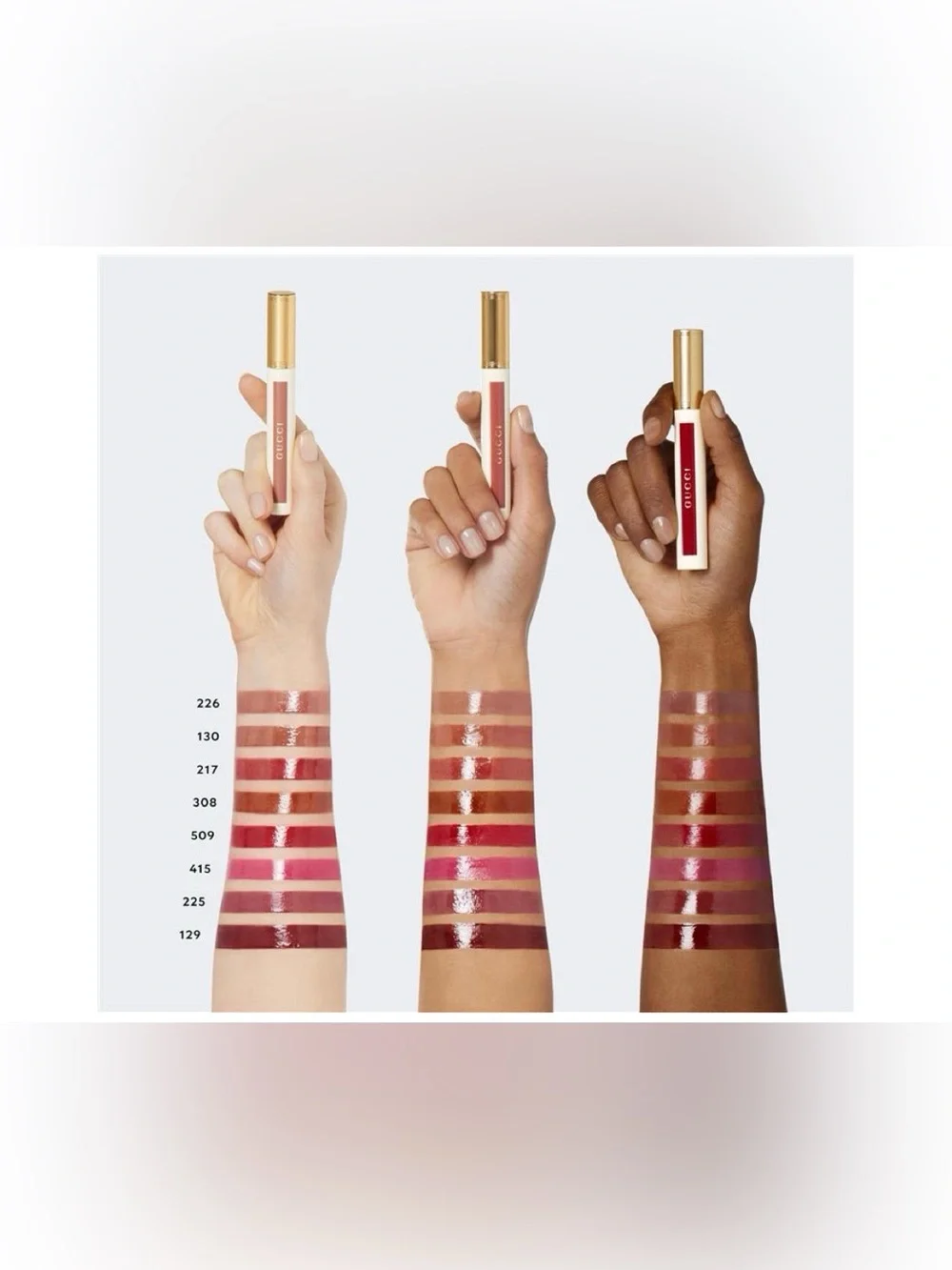 Gucci Oil-In-Water Tint Hydrating Stain in shade 308 “Lucy Dark Orange”